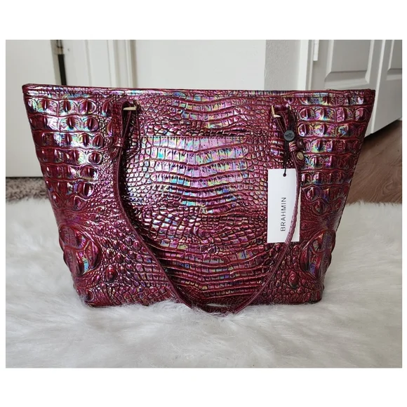 NWT Brahmin Medium Asher Sangria Melbourne Tote/dustbag - Picture 5 of 12